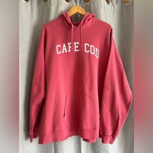 Comfort Wash Red Hoodie Sweatshirt, Cape Cod